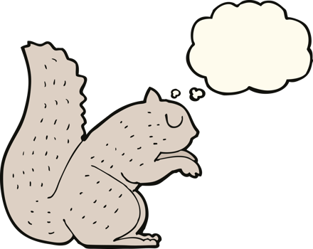 cartoon squirrel with thought bubble png