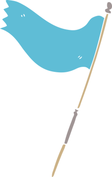 cartoon doodle of a blue flag png