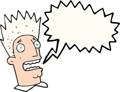 hand drawn speech bubble cartoon shocked man png