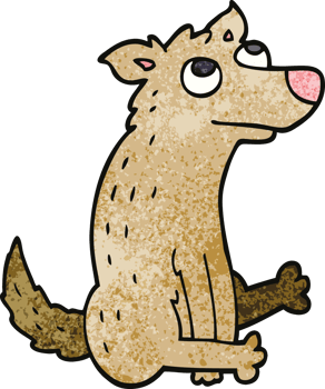 cartoon doodle dog sitting png
