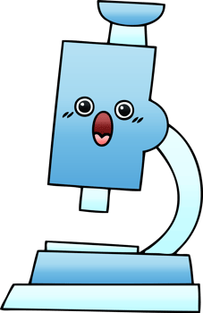 gradient shaded cartoon of a microscope png