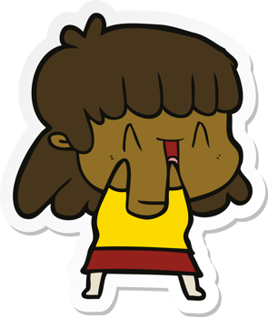 sticker of a cartoon woman png