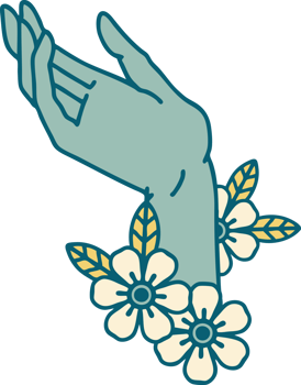 iconic tattoo style image of a hand png