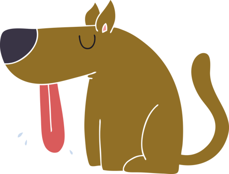 hand drawn quirky cartoon dog png