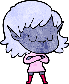 happy cartoon elf girl png
