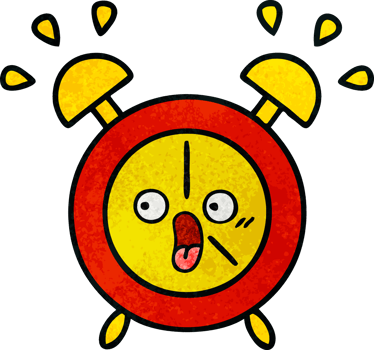 retro grunge texture cartoon of a alarm clock png