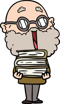 cartoon joyful man with beard png