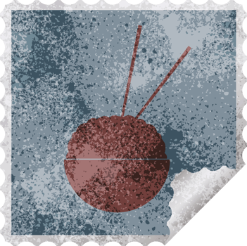Rice bowl square peeling sticker   illustration png