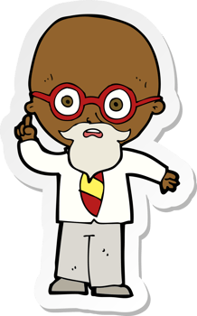 sticker of a cartoon professor png