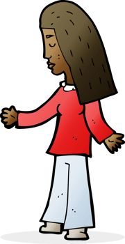 cartoon woman with open arms png