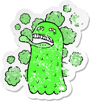 retro distressed sticker of a cartoon funny ghost png