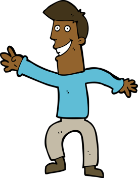cartoon happy man dancing png