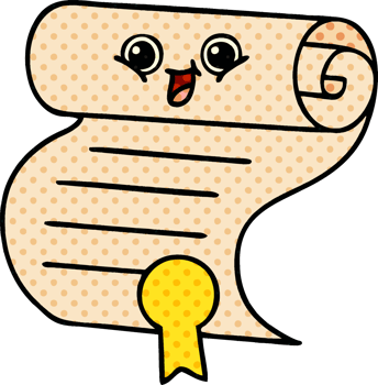 comic book style cartoon of a contract png