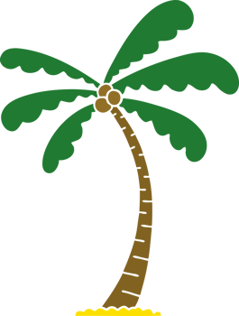 hand drawn quirky cartoon palm tree png