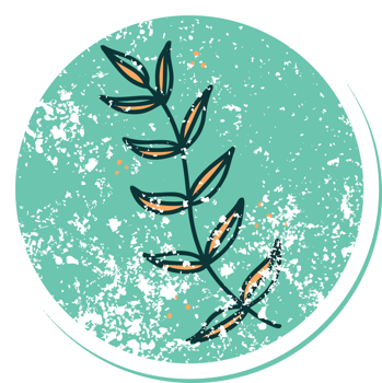 iconic distressed sticker tattoo style image of a laurel png