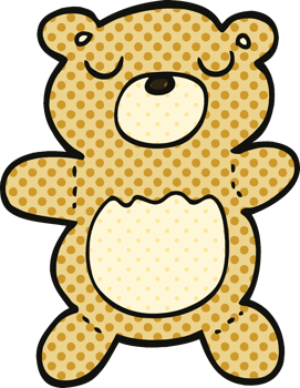 comic book style cartoon teddy bear png
