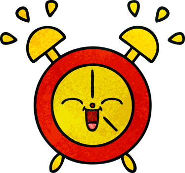 retro grunge texture cartoon of a alarm clock png