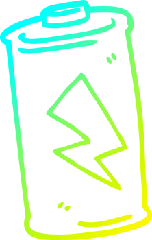 cold gradient line drawing of a cartoon battery png