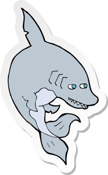 sticker of a funny cartoon shark png