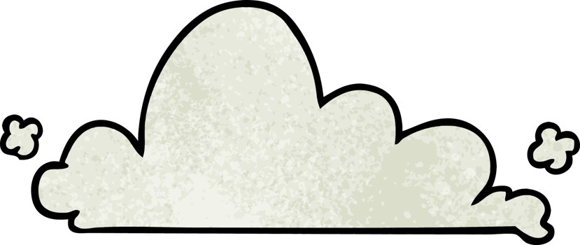 hand drawn textured cartoon doodle of a white cloud png