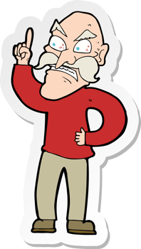 sticker of a cartoon old man laying down rules png