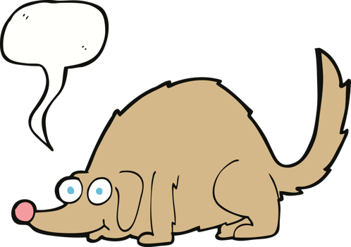 cartoon happy dog with speech bubble png