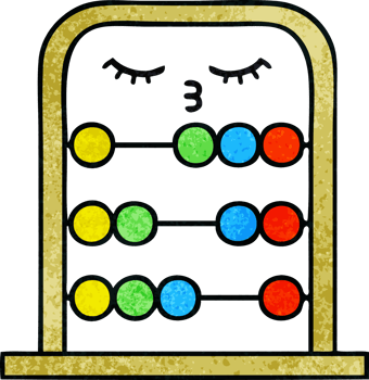 retro grunge texture cartoon of a abacus png