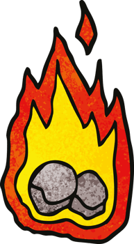cartoon doodle burning coals png