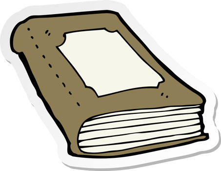 sticker of a cartoon book png