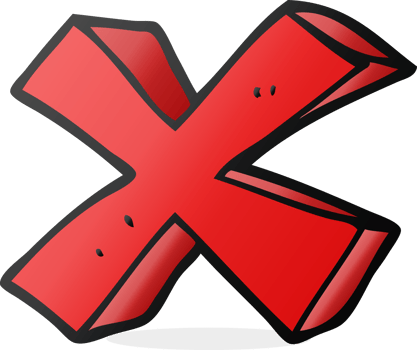 hand drawn cartoon negative x symbol png