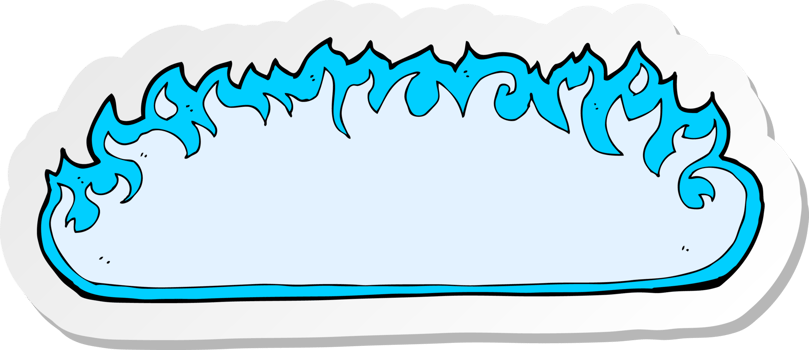 sticker of a cartoon spooky fire border png