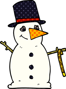 cartoon doodle snowman png