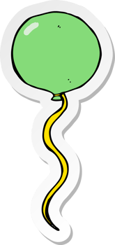 sticker of a cartoon party balloon png
