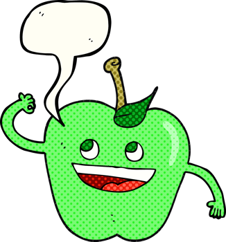 hand drawn comic book speech bubble cartoon apple png