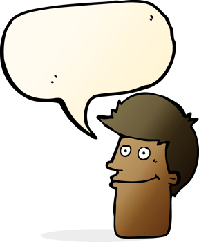cartoon smiling man with speech bubble png