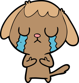 cute cartoon dog crying png