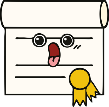 cute cartoon of a certificate png