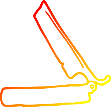warm gradient line drawing of a cartoon traditional razor png