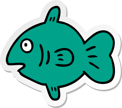 hand drawn sticker cartoon doodle of a marine fish png