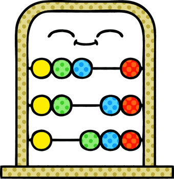 comic book style cartoon of a abacus png