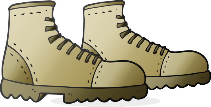 hand drawn cartoon walking boots png