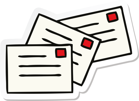 sticker of a cute cartoon letters png