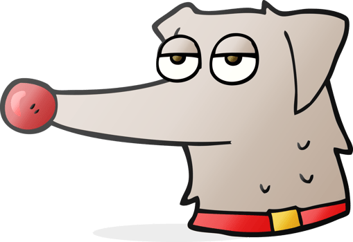 hand drawn cartoon dog with collar png