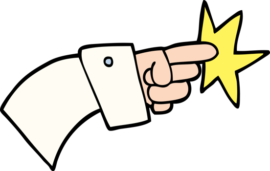 hand drawn doodle style cartoon pointing hand icon png