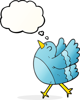 hand drawn thought bubble cartoon happy bird png