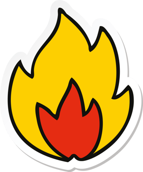 sticker of a cute cartoon fire png
