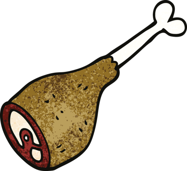 cartoon doodle well cooked meat png