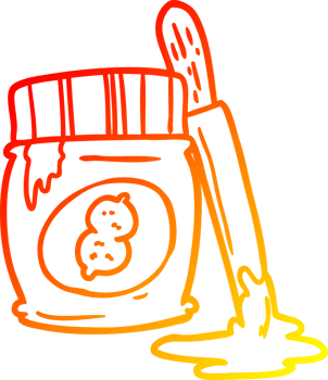 warm gradient line drawing of a jar of peanut butter png