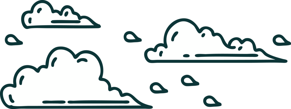 illustration of a traditional tattoo style floating clouds png