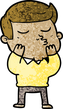 cartoon model guy pouting png
